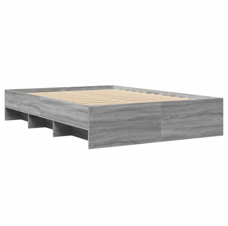 vidaXL Πλαίσιο Κρεβατιού Γκρι Sonoma 135x190 εκ. Επεξεργασμένο Ξύλο