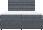 vidaXL Κρεβάτι Boxspring με Στρώμα Σκούρο Γκρι 200x200 εκ. Βελούδινο