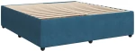 vidaXL Κρεβάτι Boxspring με Στρώμα Σκούρο Μπλε 200x200 εκ. Βελούδινο