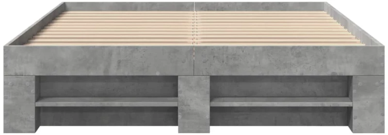 vidaXL Πλαίσιο Κρεβατιού Γκρι Σκυροδέματος 140x190 εκ. Επεξεργ. Ξύλο