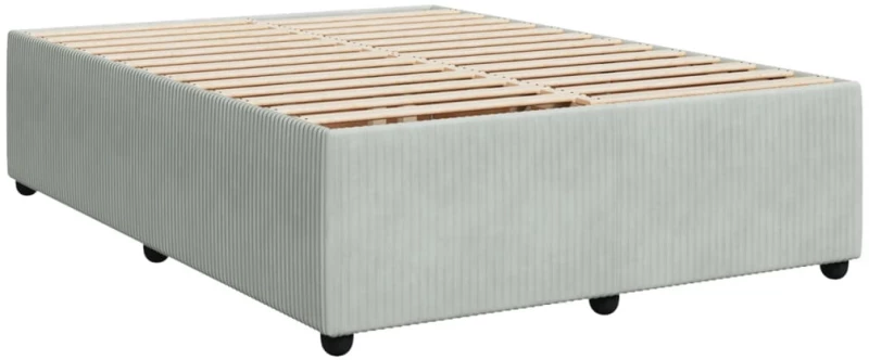 vidaXL Κρεβάτι Boxspring με Στρώμα Ανοιχτό Γκρι 160x200 εκ. Βελούδινο