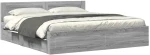vidaXL Πλαίσιο Κρεβατιού με Κεφαλάρι Γκρι Sonoma 200x200εκ. Επεξ. Ξύλο