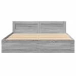 vidaXL Πλαίσιο Κρεβατιού με Κεφαλάρι Γκρι Sonoma 200x200εκ. Επεξ. Ξύλο