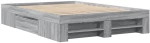 vidaXL Πλαίσιο Κρεβατιού Γκρι Sonoma 135x190 εκ. Επεξεργασμένο Ξύλο