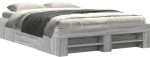 vidaXL Πλαίσιο Κρεβατιού Γκρι Sonoma 135x190 εκ. Επεξεργασμένο Ξύλο
