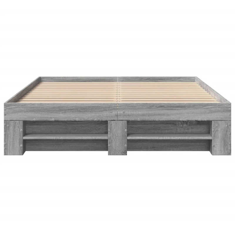 vidaXL Πλαίσιο Κρεβατιού Γκρι Sonoma 135x190 εκ. Επεξεργασμένο Ξύλο