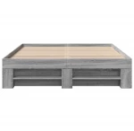 vidaXL Πλαίσιο Κρεβατιού Γκρι Sonoma 135x190 εκ. Επεξεργασμένο Ξύλο