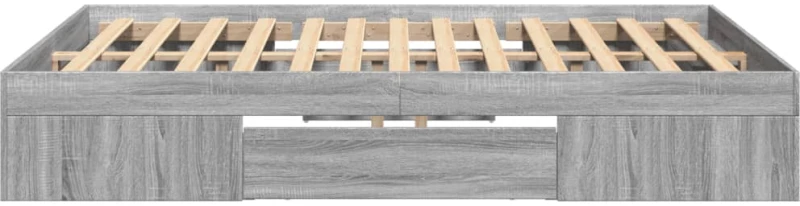 vidaXL Πλαίσιο Κρεβατιού Γκρι Sonoma 135x190 εκ. Επεξεργασμένο Ξύλο