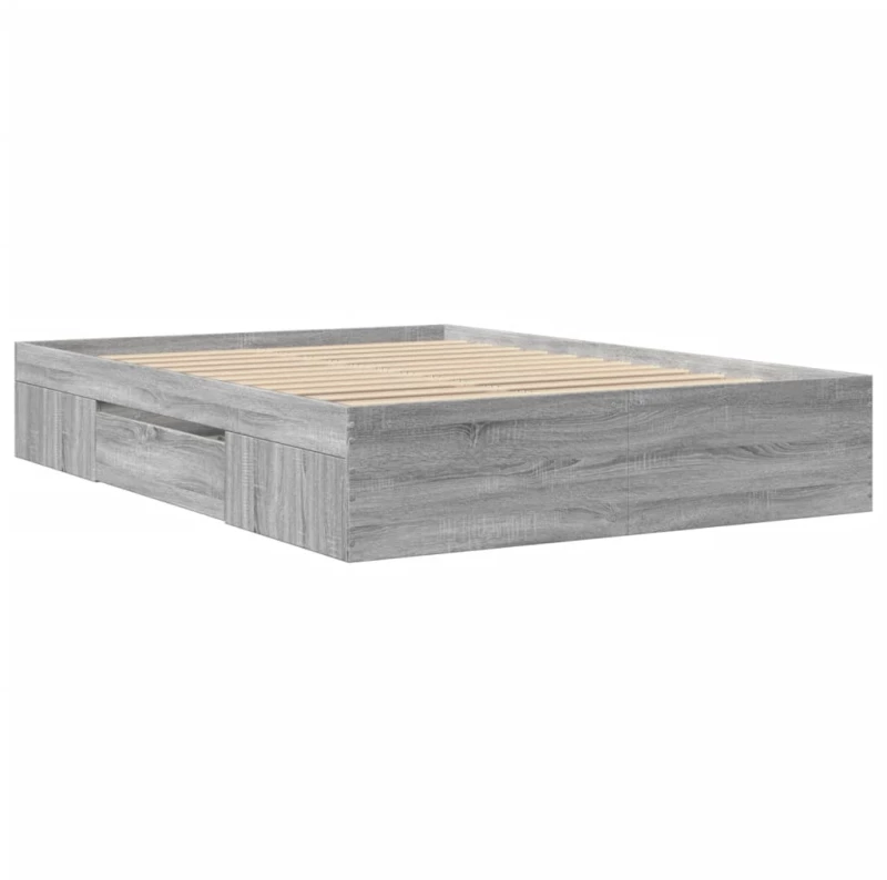 vidaXL Πλαίσιο Κρεβατιού Γκρι Sonoma 135x190 εκ. Επεξεργασμένο Ξύλο