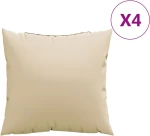 vidaXL Μαξιλάρια Καναπέ 4 τεμ. Μπεζ 50x50 εκ. Υφασμάτινα