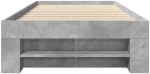 vidaXL Πλαίσιο Κρεβατιού Γκρι Σκυροδέματος 75 x 190 εκ. Επεξεργ. Ξύλο