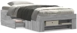 vidaXL Πλαίσιο Κρεβατιού Γκρι Sonoma 75x190 εκ. Επεξεργασμένο Ξύλο