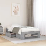 vidaXL Πλαίσιο Κρεβατιού Γκρι Sonoma 75x190 εκ. Επεξεργασμένο Ξύλο