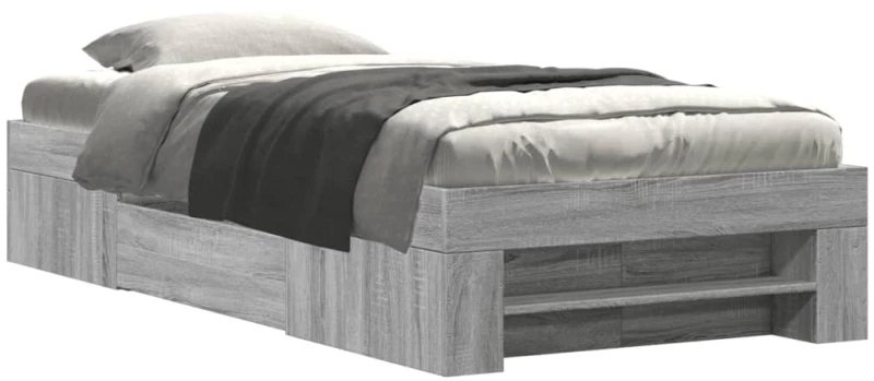 vidaXL Πλαίσιο Κρεβατιού Γκρι Sonoma 75x190 εκ. Επεξεργασμένο Ξύλο