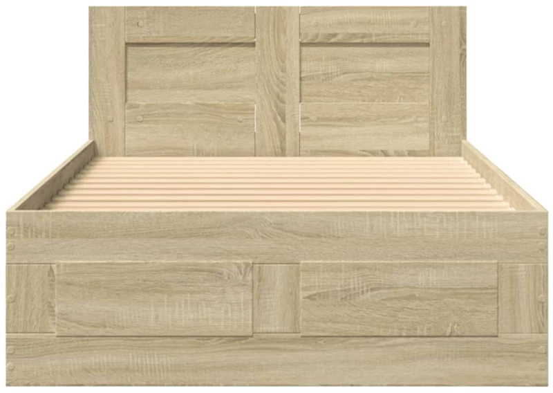 vidaXL Πλαίσιο Κρεβατιού με Κεφαλάρι Sonoma Δρυς 75x190 εκ. Επεξ. Ξύλο