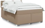 vidaXL Κρεβάτι Boxspring με Στρώμα Καπουτσίνο 140x200εκ.από Συνθ.Δέρμα
