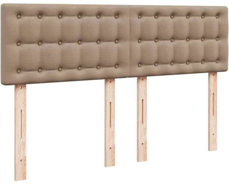 vidaXL Κρεβάτι Boxspring με Στρώμα Καπουτσίνο 140x200εκ.από Συνθ.Δέρμα