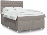 vidaXL Κρεβάτι Boxspring με Στρώμα Taupe 160x200 εκ. Υφασμάτινο