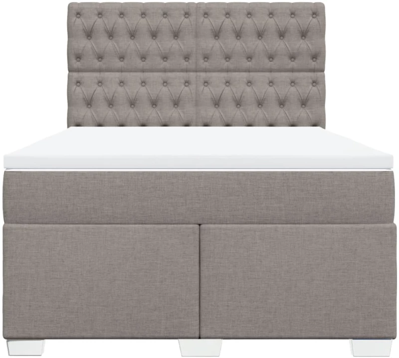 vidaXL Κρεβάτι Boxspring με Στρώμα Taupe 160x200 εκ. Υφασμάτινο
