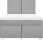 vidaXL Κρεβάτι Boxspring με Στρώμα Ανοιχτό Γκρι 140x200 εκ. Υφασμάτινο