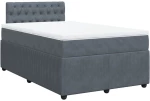 vidaXL Κρεβάτι Boxspring με Στρώμα Σκούρο Γκρι 120x200 εκ. Βελούδινο