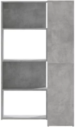 vidaXL Βιβλιοθήκη Γωνιακή 4 Επ. Γκρι Σκυροδέμ. 85x85x140 εκ Επεξ. Ξύλο