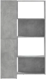 vidaXL Βιβλιοθήκη Γωνιακή 4 Επ. Γκρι Σκυροδέμ. 85x85x140 εκ Επεξ. Ξύλο