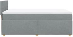 vidaXL Κρεβάτι Boxspring με Στρώμα Ανοιχτό Γκρι 90x190 εκ. Υφασμάτινο