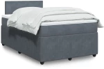 vidaXL Κρεβάτι Boxspring με Στρώμα Σκούρο Γκρι 120x200 εκ. Βελούδινο