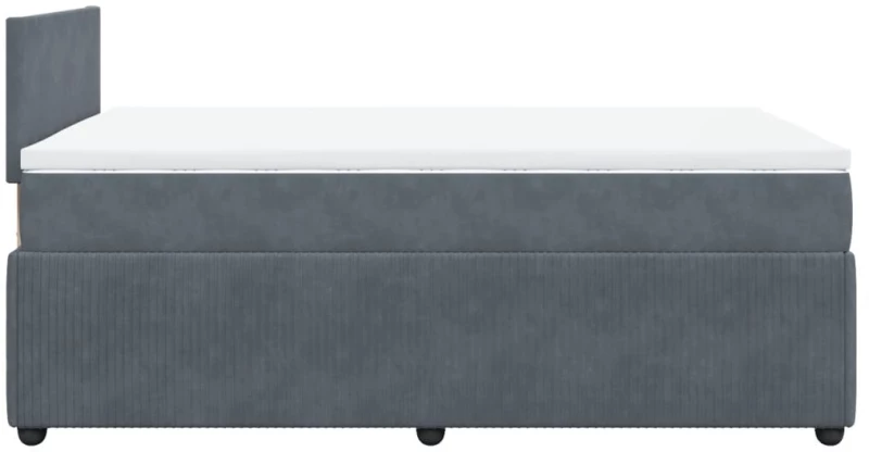 vidaXL Κρεβάτι Boxspring με Στρώμα Σκούρο Γκρι 120x200 εκ. Βελούδινο