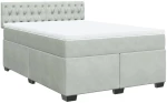 vidaXL Κρεβάτι Boxspring με Στρώμα Ανοιχτό Γκρι 160x200 εκ. Βελούδινο