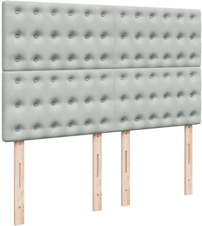 vidaXL Κρεβάτι Boxspring με Στρώμα Ανοιχτό Γκρι 160x200 εκ. Βελούδινο