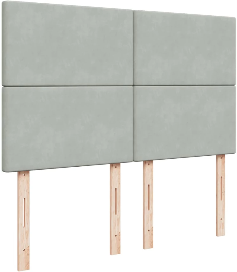 vidaXL Κρεβάτι Boxspring με Στρώμα Ανοιχτό Γκρι 140x200 εκ. Βελούδινο