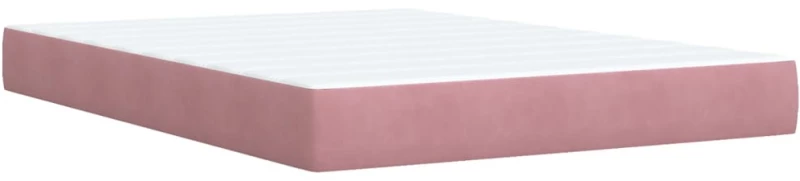 vidaXL Κρεβάτι Boxspring με Στρώμα Σκούρο Ροζ 140x200 εκ. Βελούδινο
