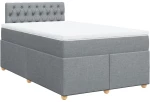vidaXL Κρεβάτι Boxspring με Στρώμα Ανοιχτό Γκρι 120x200 εκ. Υφασμάτινο
