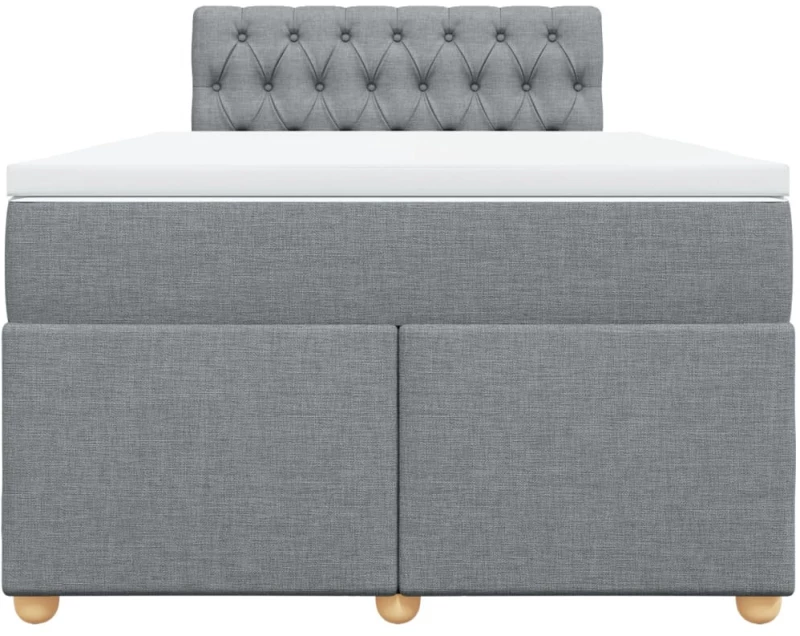 vidaXL Κρεβάτι Boxspring με Στρώμα Ανοιχτό Γκρι 120x200 εκ. Υφασμάτινο