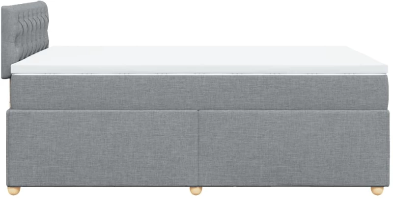 vidaXL Κρεβάτι Boxspring με Στρώμα Ανοιχτό Γκρι 120x200 εκ. Υφασμάτινο