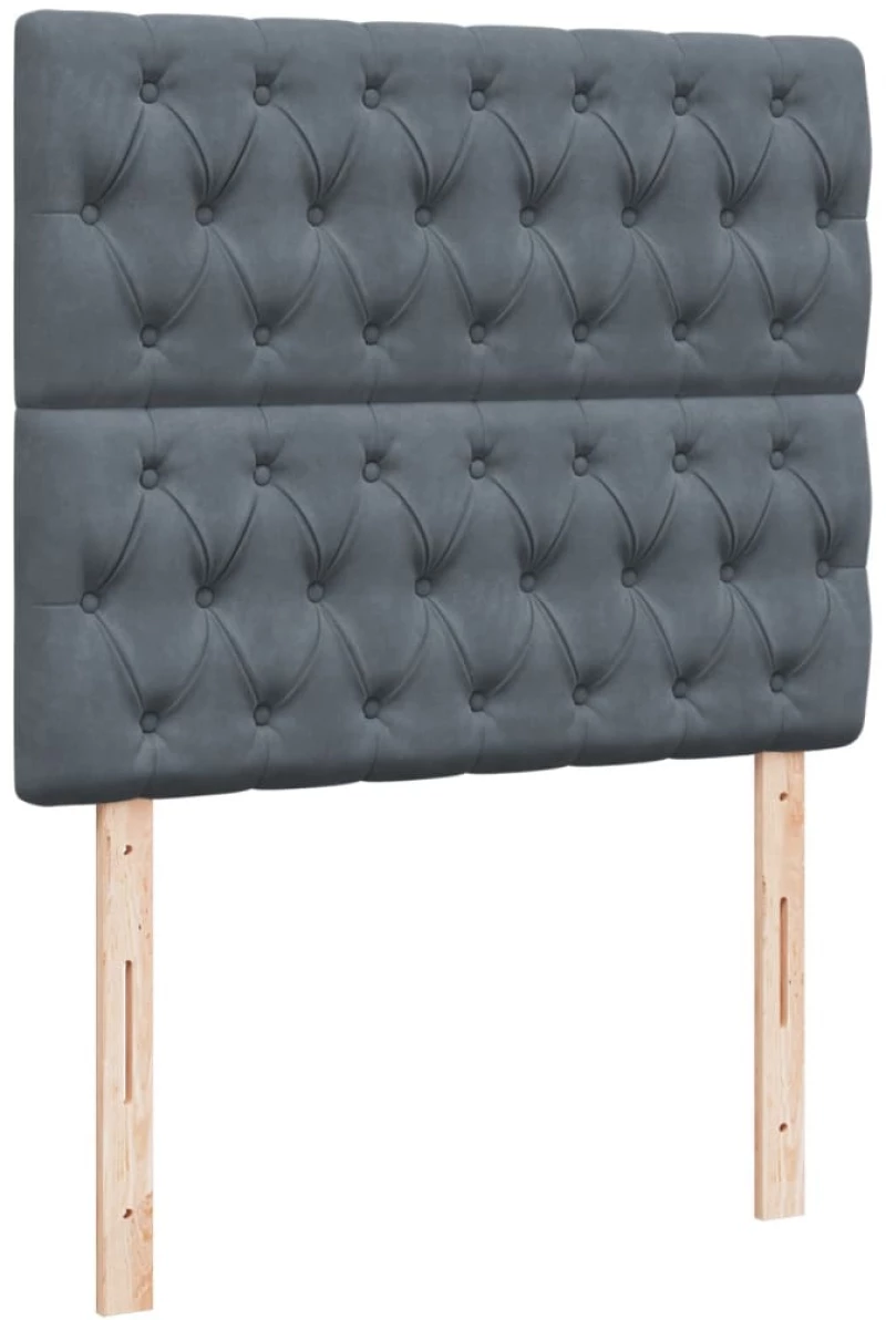 vidaXL Κρεβάτι Boxspring με Στρώμα Σκούρο Γκρι 120x200 εκ. Βελούδινο