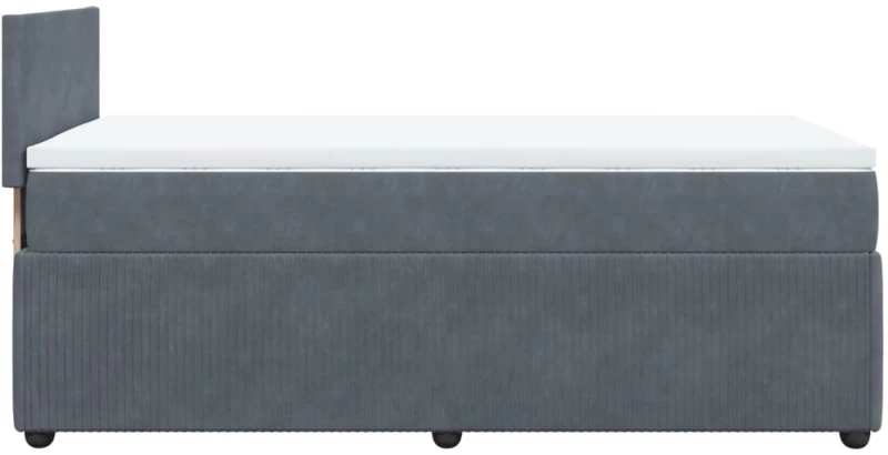 vidaXL Κρεβάτι Boxspring με Στρώμα Σκούρο Γκρι 90x200 εκ. Βελούδινο