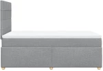 vidaXL Κρεβάτι Boxspring με Στρώμα Ανοιχτό Γκρι 120x200 εκ. Υφασμάτινο