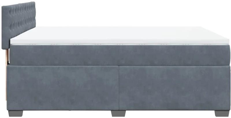 vidaXL Κρεβάτι Boxspring με Στρώμα Σκούρο Γκρι 160x200 εκ. Βελούδινο