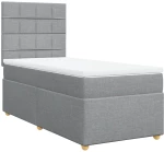vidaXL Κρεβάτι Boxspring με Στρώμα Ανοιχτό Γκρι 100x200 εκ. Υφασμάτινο