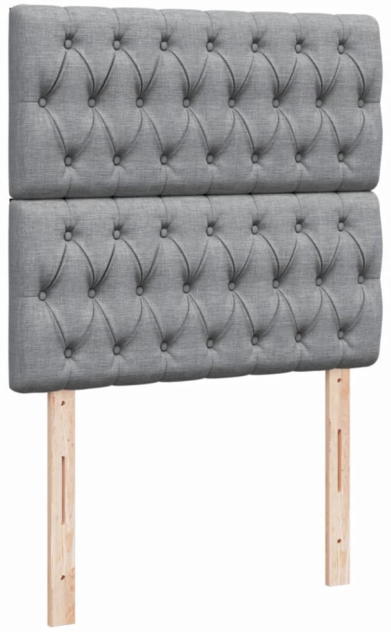 vidaXL Κρεβάτι Boxspring με Στρώμα Ανοιχτό Γκρι 90x200 εκ. Υφασμάτινο