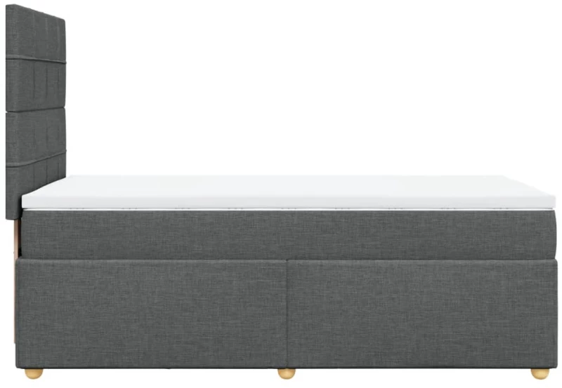 vidaXL Κρεβάτι Boxspring με Στρώμα Σκούρο Γκρι 90x200 εκ. Υφασμάτινο