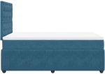 vidaXL Κρεβάτι Boxspring με Στρώμα Σκούρο Μπλε 120x200 εκ. Βελούδινο