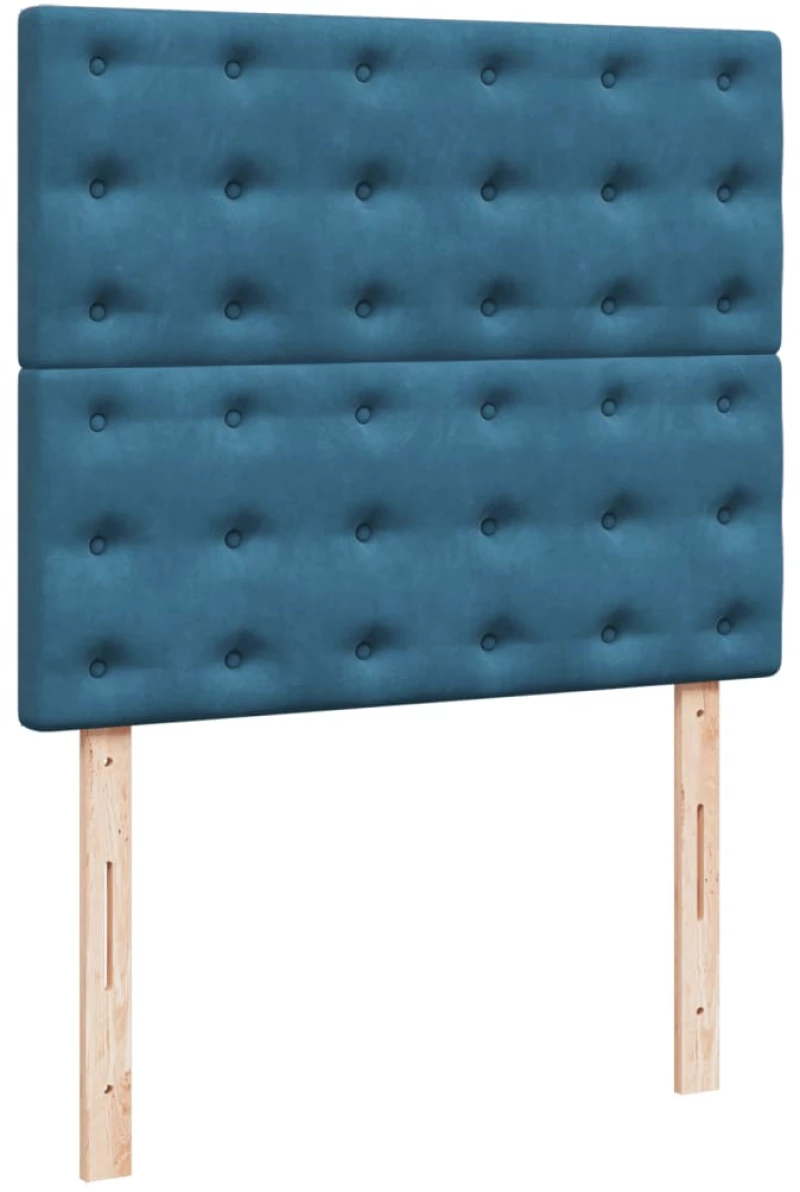 vidaXL Κρεβάτι Boxspring με Στρώμα Σκούρο Μπλε 120x200 εκ. Βελούδινο
