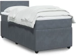 vidaXL Κρεβάτι Boxspring με Στρώμα Σκούρο Γκρι 90x190 εκ. Βελούδινο