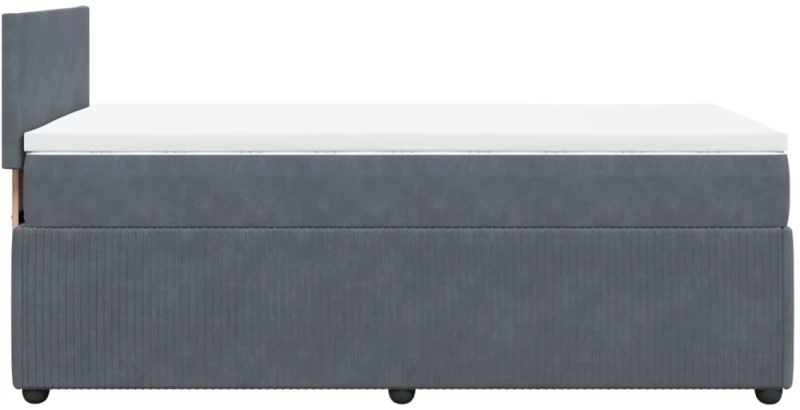 vidaXL Κρεβάτι Boxspring με Στρώμα Σκούρο Γκρι 90x190 εκ. Βελούδινο