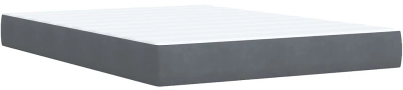 vidaXL Κρεβάτι Boxspring με Στρώμα Σκούρο Γκρι 140x200 εκ. Βελούδινο