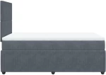 vidaXL Κρεβάτι Boxspring με Στρώμα Σκούρο Γκρι 120x200 εκ. Βελούδινο